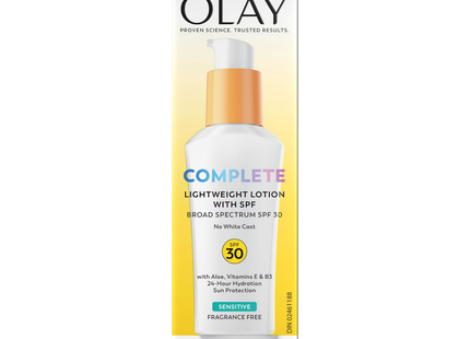 Olay - Complete Lightweight Fragrance Free Lotion for Sensitive Skin with SPF 30 | 75 mL