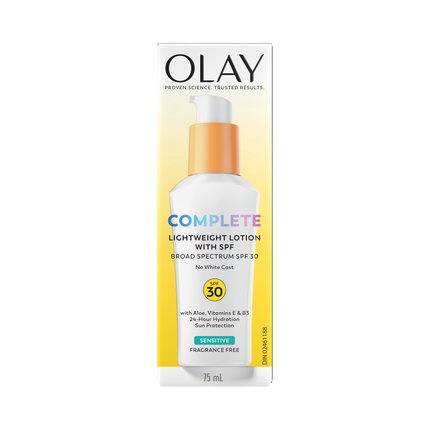 Olay - Complete Lightweight Fragrance Free Lotion for Sensitive Skin with SPF 30 | 75 mL