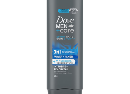 Dove - Men+Care 3IN1 Gel Nettoyant Corps + Visage + Cheveux, Nourrissant 24H | 400 mL