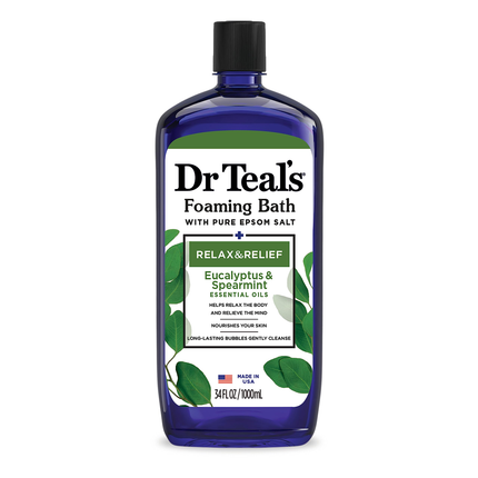 Dr. Teal's - Relax & Relief Foaming Bath with Eucalyptus, Spearmint & Pure Epsom Salt | 1 L