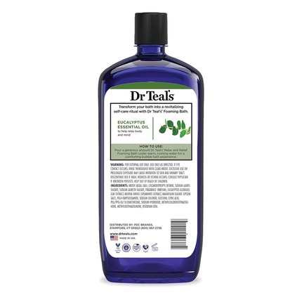 Dr. Teal's - Relax & Relief Foaming Bath with Eucalyptus, Spearmint & Pure Epsom Salt | 1 L