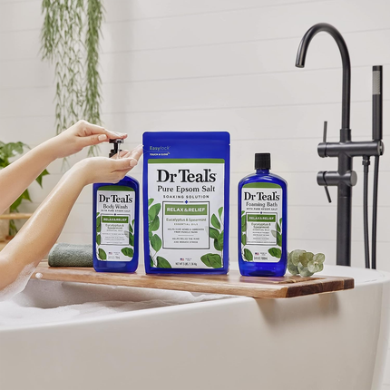 Dr. Teal's - Relax & Relief Foaming Bath with Eucalyptus, Spearmint & Pure Epsom Salt | 1 L