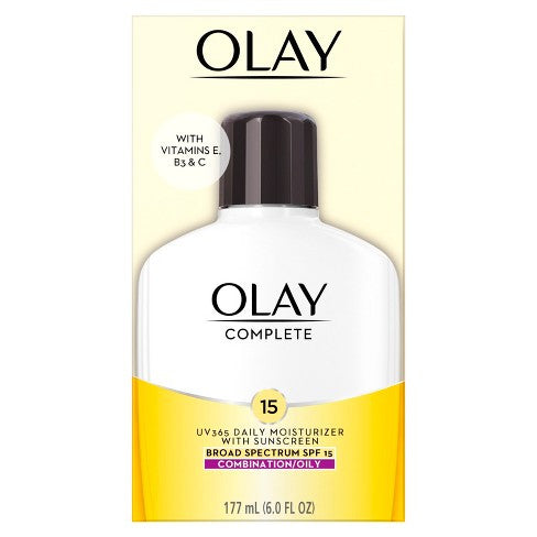 Lotion hydratante quotidienne complète Olay avec écran solaire pour peaux mixtes/grasses FPS 15 | 120 ml