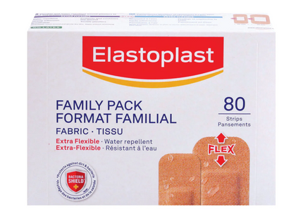 Elastoplast - Fabric Family Pack, Assorted Sizes | 80 Pack