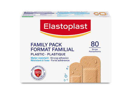 Elastoplast - Paquet familial en plastique - Tailles assorties | Paquet de 80