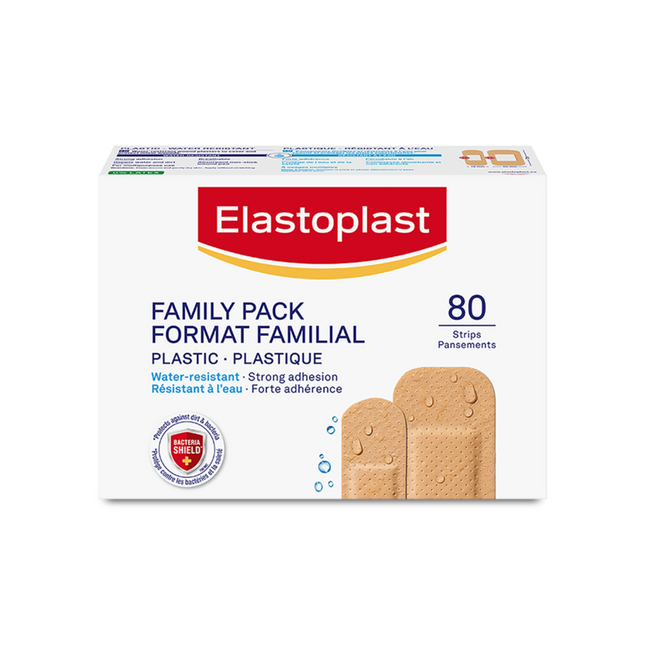 Elastoplast - Paquet familial en plastique - Tailles assorties | Paquet de 80