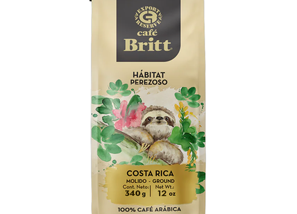 Cafe Britt - Habitat Perezoso Medium Roast Costa Rican 100% Arabica Ground Coffee | 340 g