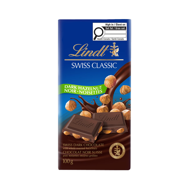 Lindt - Swiss Classic Dark Hazelnut Chocolate Bar | 100 g