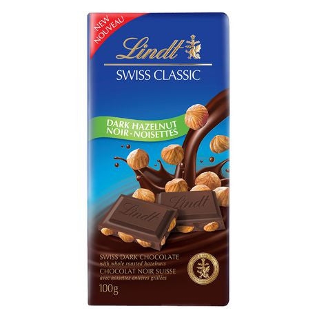 Lindt Swiss Classic Dark Hazelnut Chocolate Bar | 100 g