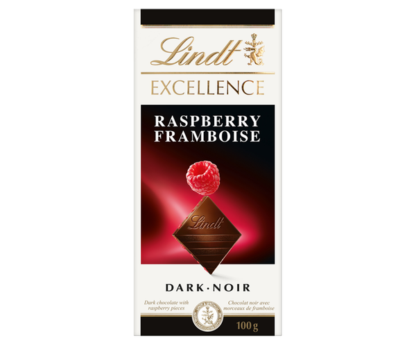 Lindt - Excellence Dark Chocolate with Raspberry | 100 g – White Cross ...
