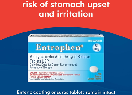 Entrophen - Daily Low Dose ASA 81 mg | 180 Tablets