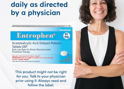 Entrophen - Daily Low Dose ASA 81 mg | 180 Tablets