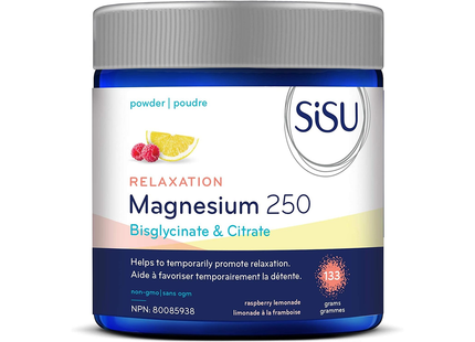 SISU - Magnesium 250 Powder Formula, Raspberry Lemonade | 133 g