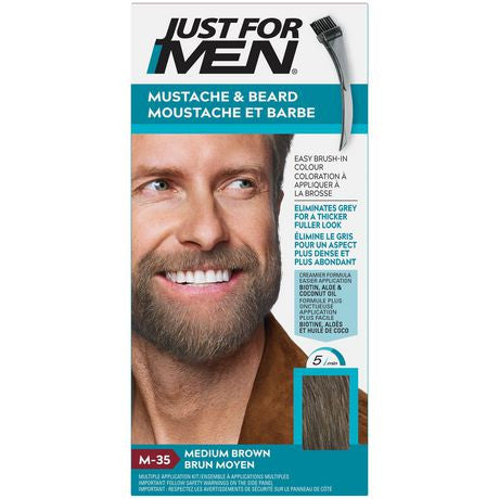 Juste pour les hommes moustache et barbe | M-35 Brun Moyen