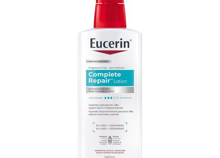 Eucerin - Lotion hydratante Complete Repair, peau sèche | 500 ml
