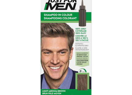 Just For Men - Coloration capillaire shampooing facile et rapide | H-30 Châtain clair-moyen