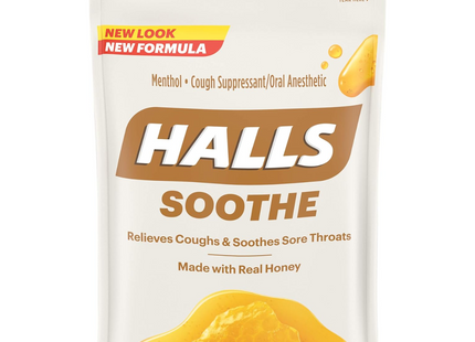 Halls - Soothe Honey Flavour Menthol Lozenges | 30 Lozenges