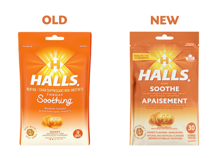 Halls - Menthol Soothe Lozenges, Honey | 30 Lozenges