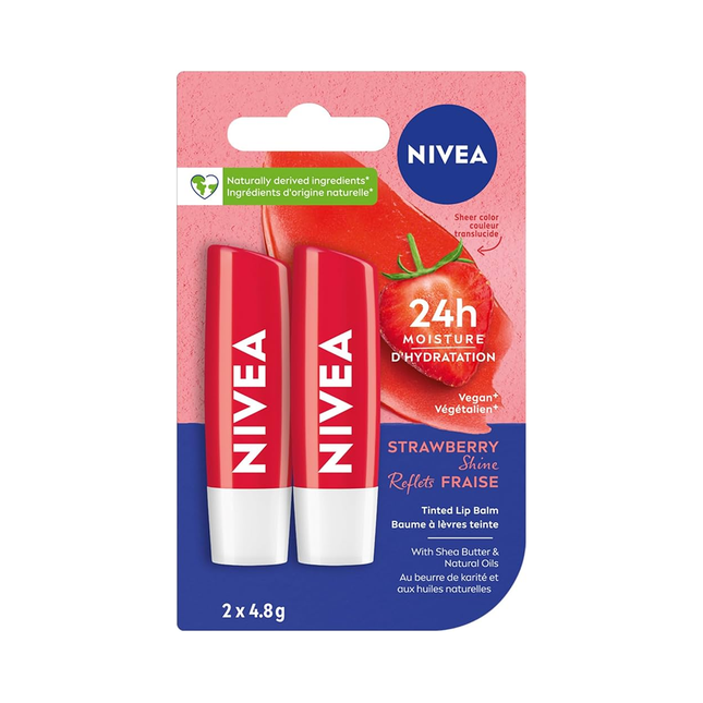 NIVEA SOIN DES LÈVRES FRAISE 2X4.8G