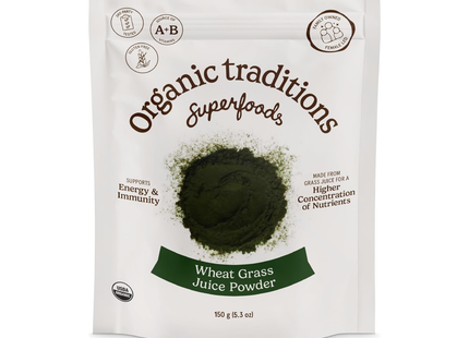 Organic Traditions - Poudre de jus d'herbe de blé | 150 g