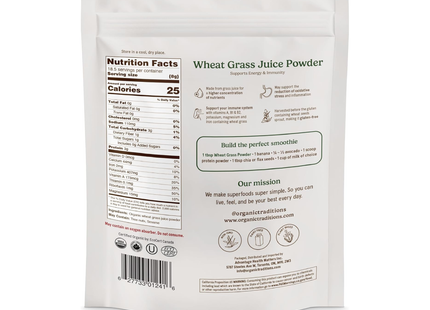 Organic Traditions - Poudre de jus d'herbe de blé | 150 g