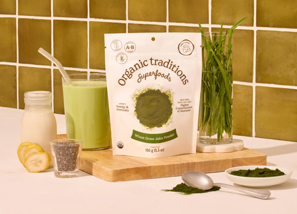 Organic Traditions - Poudre de jus d'herbe de blé | 150 g