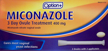 Option+ Miconazole 3 Day Ovule Treatment 400 mg