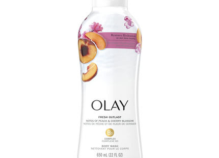 Olay - Fresh Outlast Body Wash - Notes Of Peach & Cherry Blossom | 650 mL