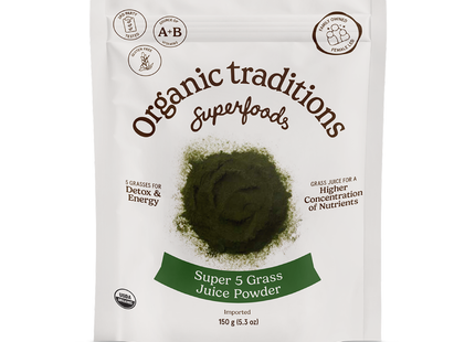 Organic Traditions - Super 5 Grass Juice Blend | 150 g