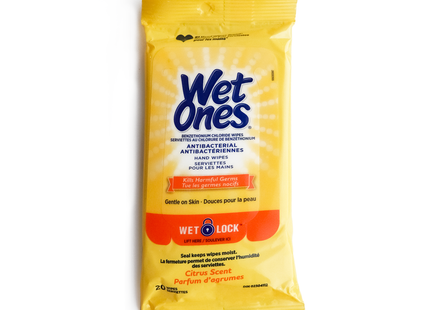 Wet Ones - Lingettes antibactériennes pour les mains | 20 lingettes