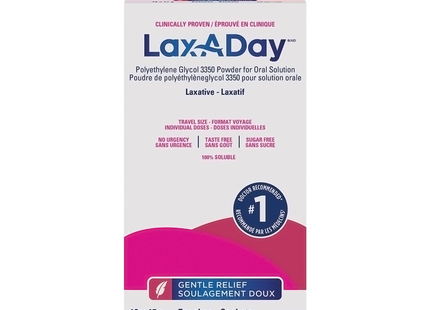Lax-A-Day Powder Laxative, No Sugar | 17 g x 10 Pouches