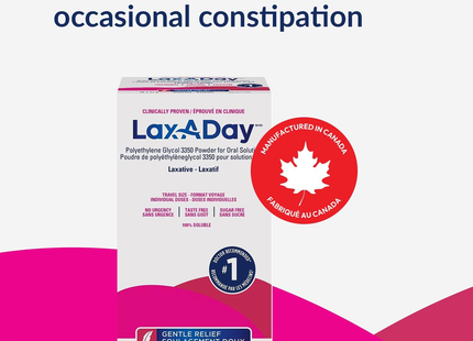Lax-A-Day Powder Laxative, No Sugar | 17 g x 10 Pouches