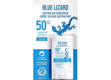 Blue Lizard - Stick de protection solaire minérale - pour peaux sensibles - SPF 50 | 14g