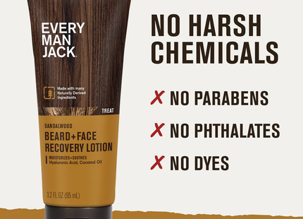 Lotion réparatrice pour la barbe Every Man Jack, bois de santal | 95 ml