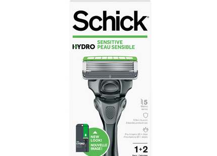 Schick - Hydro Sensitive 5 Blade Razor | 1 Razor & 2 Cartridges