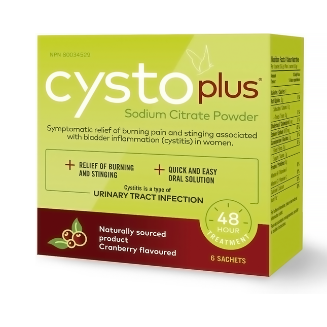 CystoPlus - Poudre de citrate de sodium - Saveur canneberge | 6 paquets