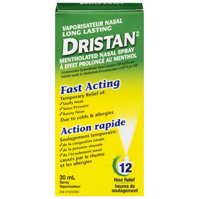 Dristan - Spray nasal mentholé longue durée - Soulagement 12 heures | 30 ml