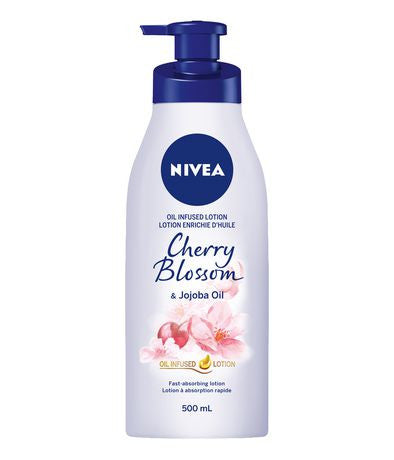 Lotion infusée à l'huile NIVEA - Fleur de cerisier et huile de jojoba | 500 ml 