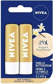 Nivea - 24H Moisture - Vanilla Buttercream Lip Balm | 2 X 4.8 g