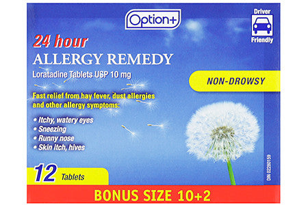 Option+ 24 Hour Allergy Remedy | 12 Tablets