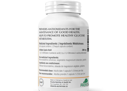 Provita - Acide alpha-lipoïque Ala-300 | 60 Gélules