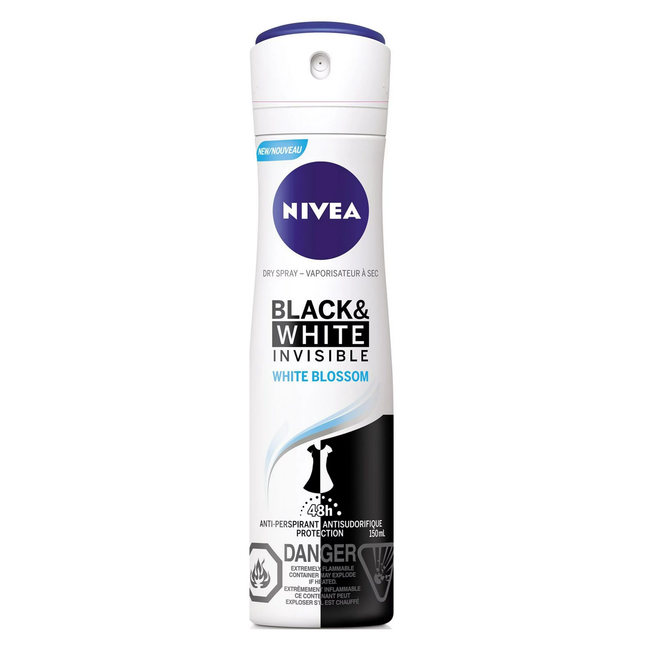 Nivea - Spray sec invisible noir et blanc - Fleur blanche | 150 ml