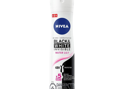Nivea - Black & White Invisible Dry Spray - Water Lily | 150 mL