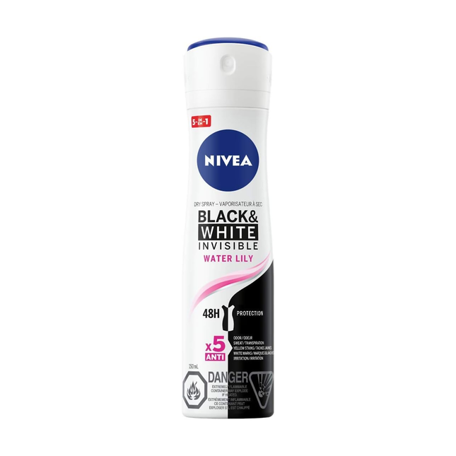 Nivea - Spray sec invisible noir et blanc - Nénuphar | 150 ml