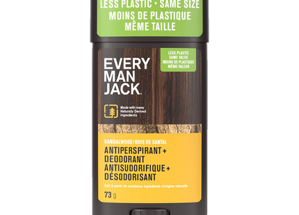 Every Man Jack - Antitranspirant et déodorant, Bois de santal | 73 g