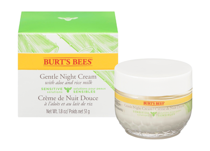 Burt's Bees - Crème de Nuit Douce à l'Aloès et au Lait de Riz | 51 g