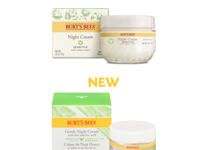Burt's Bees - Crème de Nuit Douce à l'Aloès et au Lait de Riz | 51 g