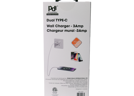 Pdi Accessories - Dual Type-C Wall Charger | Black or White