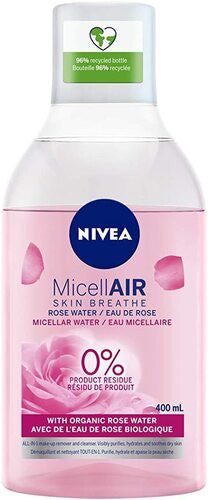 Nivea - MicellAIR Skin Breathe - Eau micellaire à l'eau de rose biologique | 400 ml