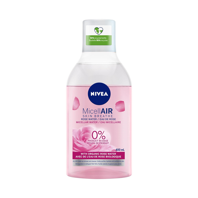 Nivea - MicellAIR Skin Breathe - Eau micellaire à l'eau de rose biologique | 400 ml